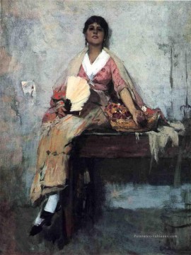 Portrait de Fleur Girl Frank Duveneck Peinture à l'huile